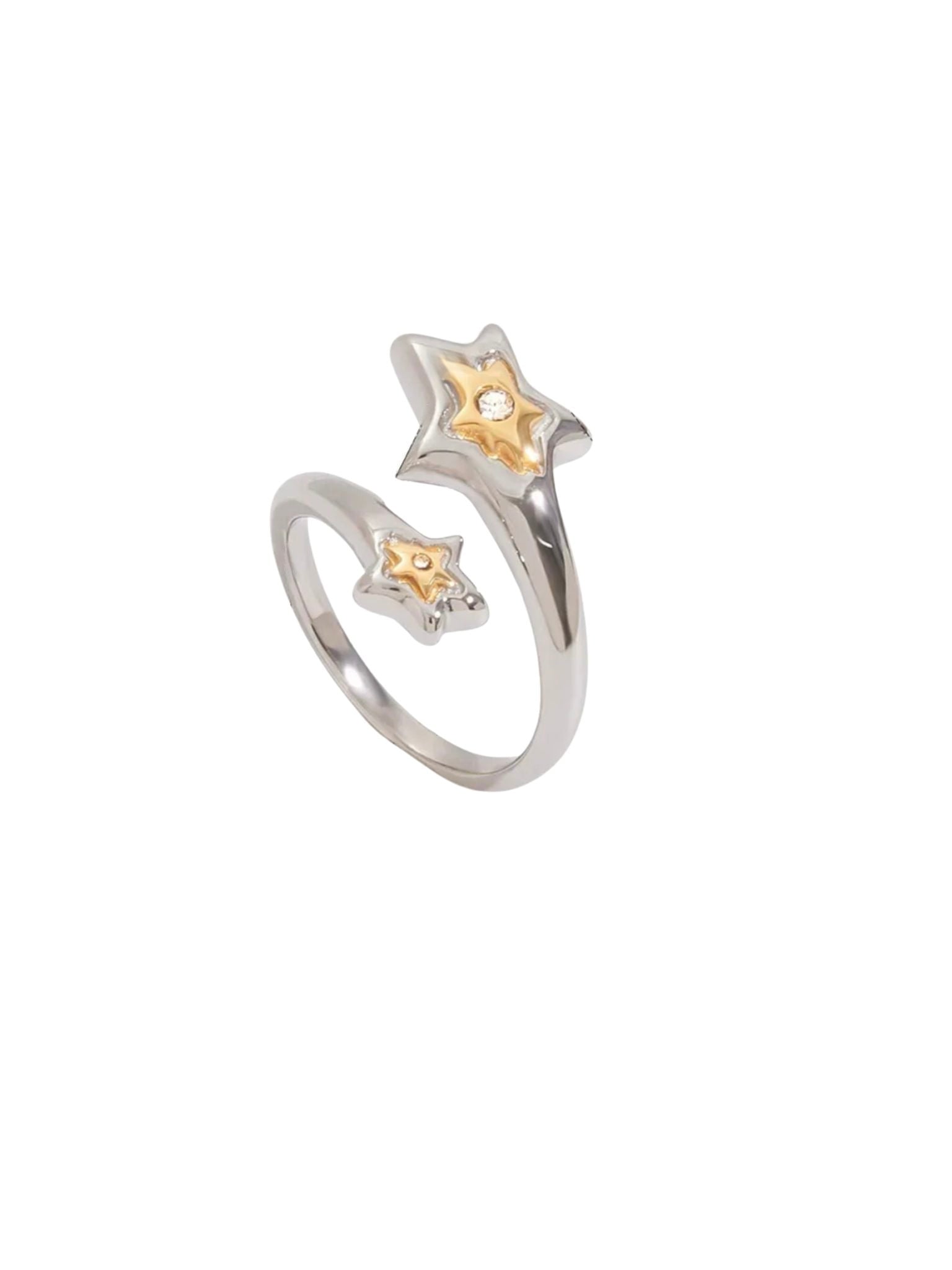 Anillo bicolor estrella ajustable