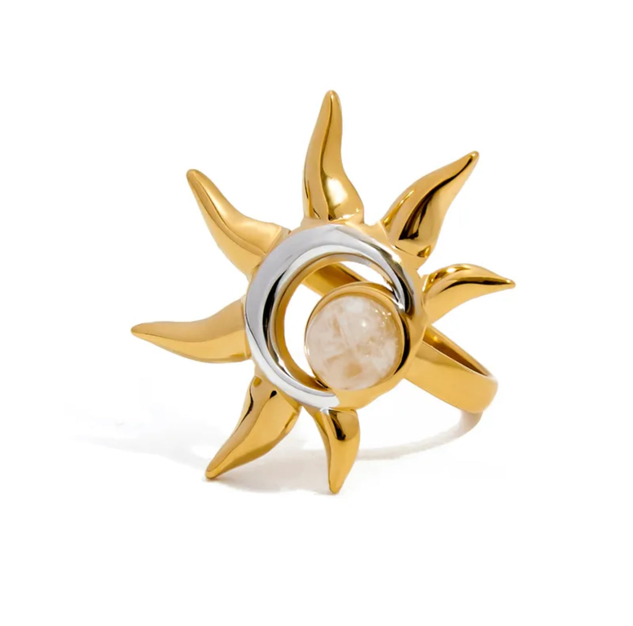 Anillo bicolor sol y luna