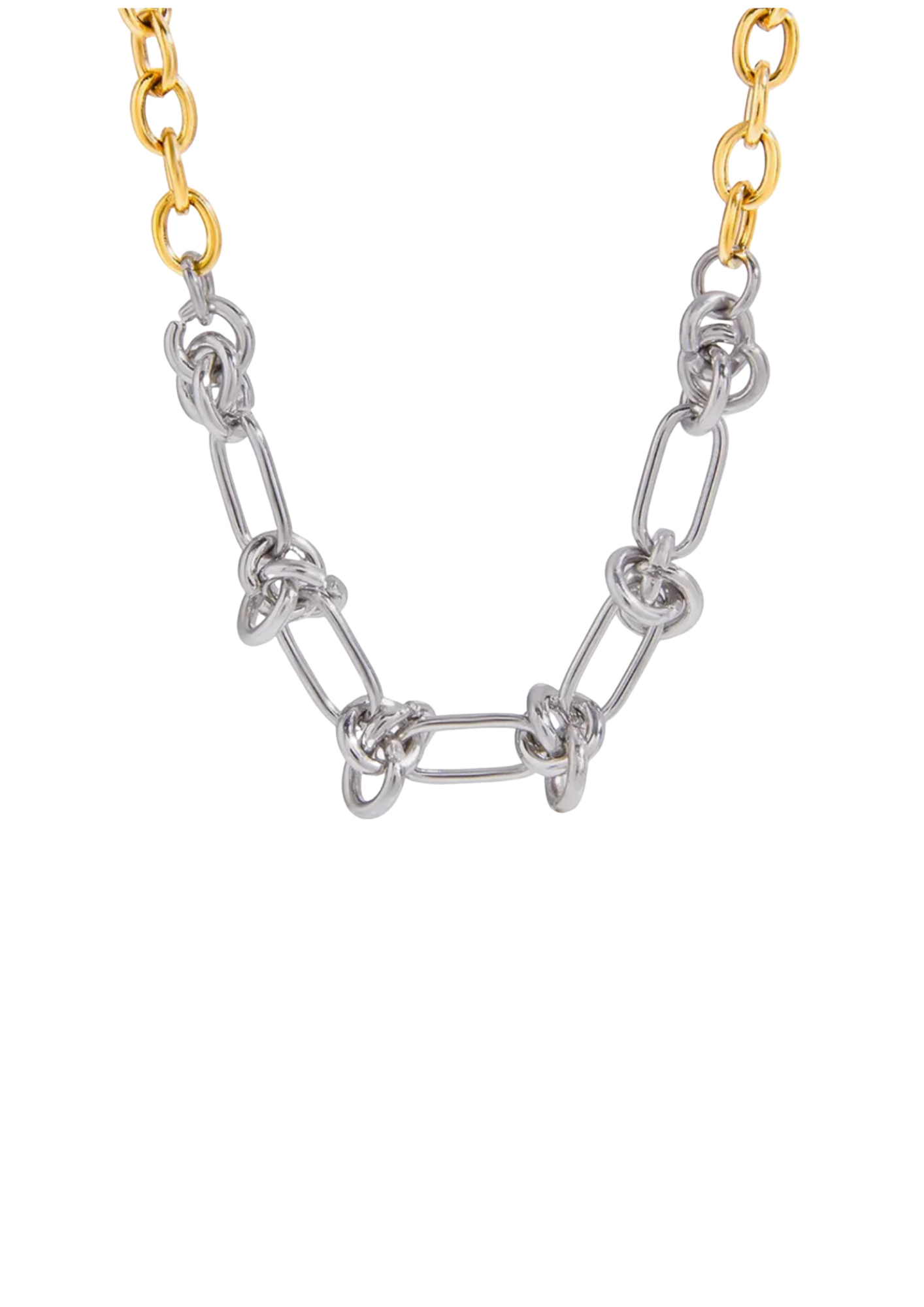 Collar nudo plata y dorado