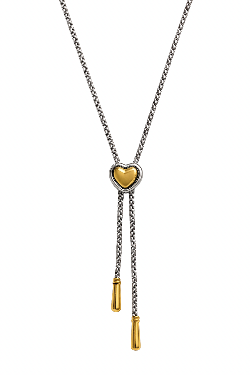 Collar bicolor largo corazón