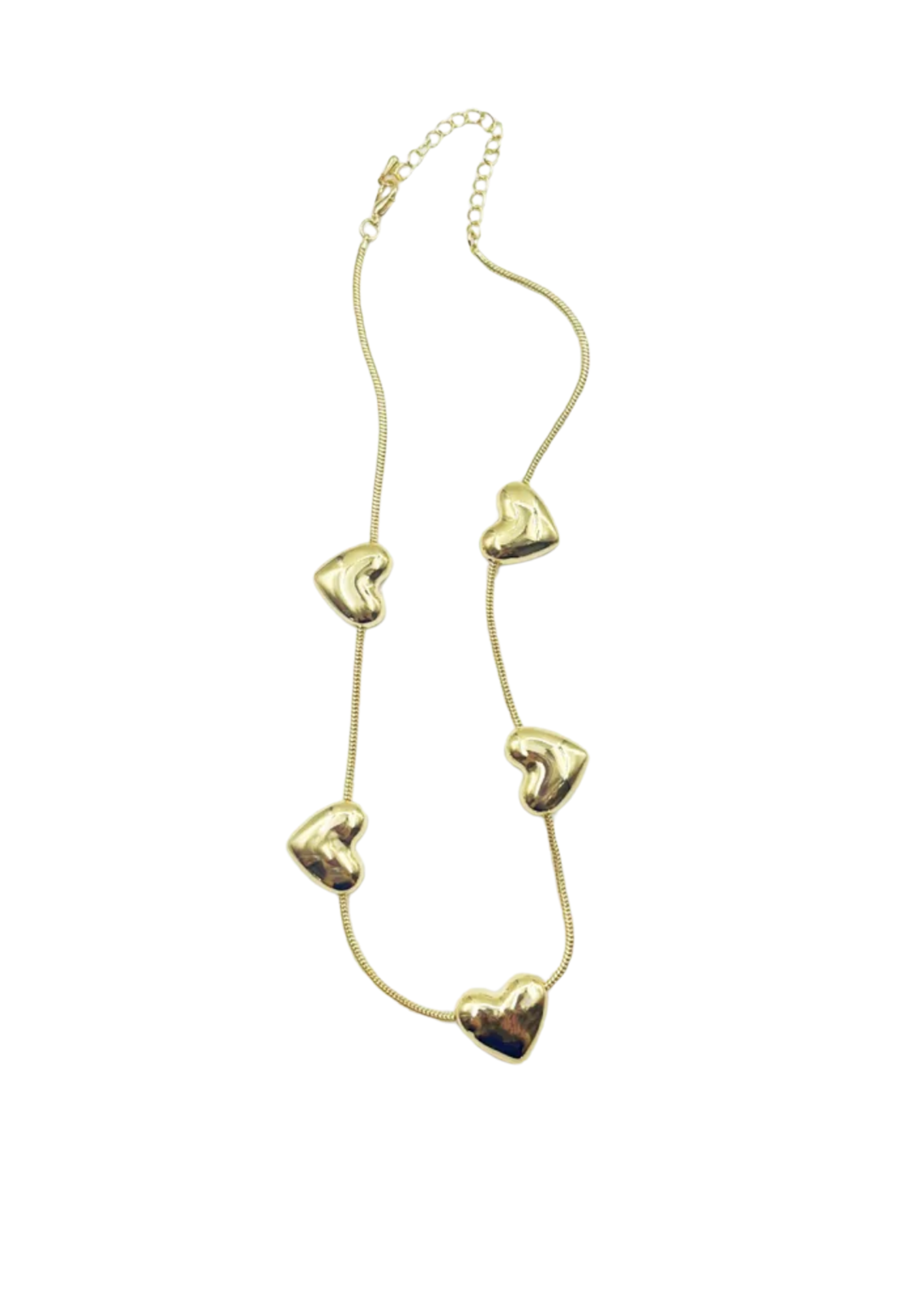 Collar dorado corazón chunky