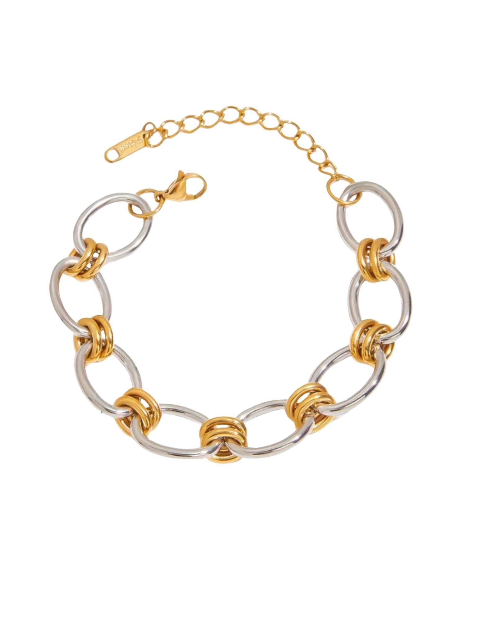 Pulsera bicolor chunky acero